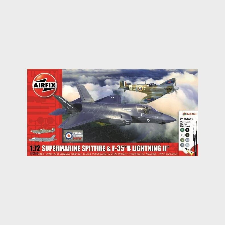 Airfix - Spitfire Mk Vc Og F-35b Lightning Ii Modelfly Byggest - 1:72 - A50190