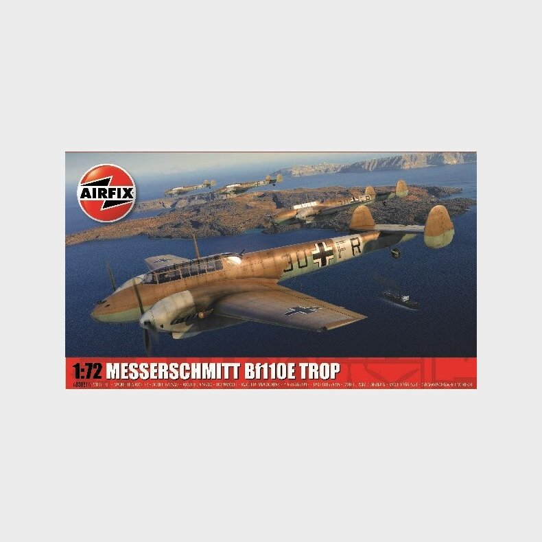 Airfix - Messerschmitt Bf110e E-2 Trop Modelfly Byggest - 1:72 - A03081a