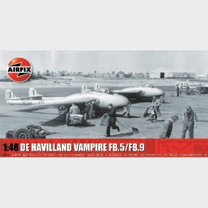 Airfix - De Havilland Vampire Fb.5 Fb.9 Modelfly Byggest - 1:48 - A06108