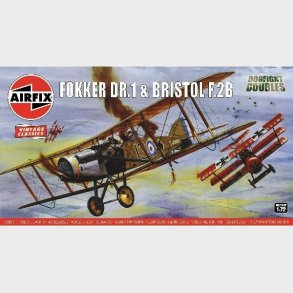 Airfix - Fokker Dr1 Og Bristol F2b - Dogfight Doubles - Vintage Classics - 1:72 - A02141v