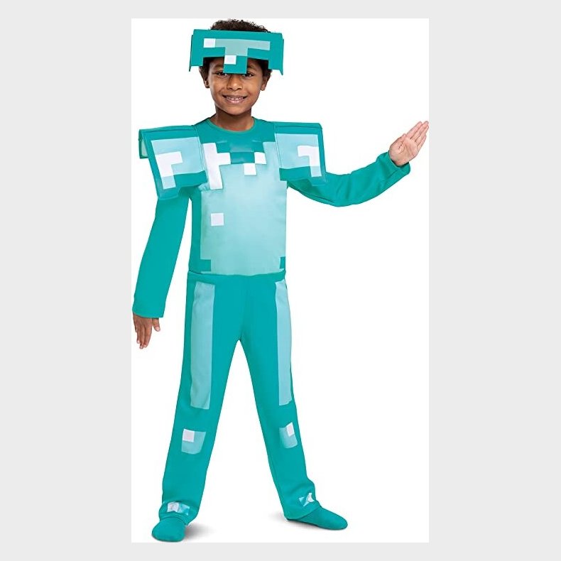 Minecraft Kostume Til Brn - Diamond Armor - 128 Cm