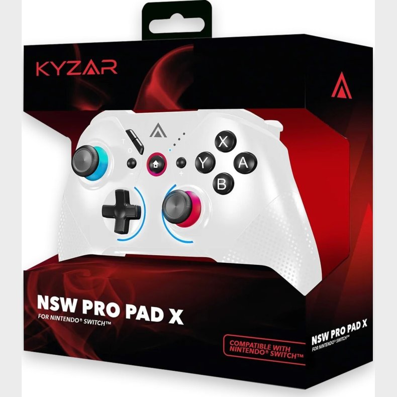 Kyzar - Pro Pad X Controller Til Nintendo Switch - Hvid