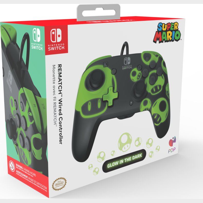 Pdp - Nintendo Switch Controller - Super Mario - Glow In The Dark