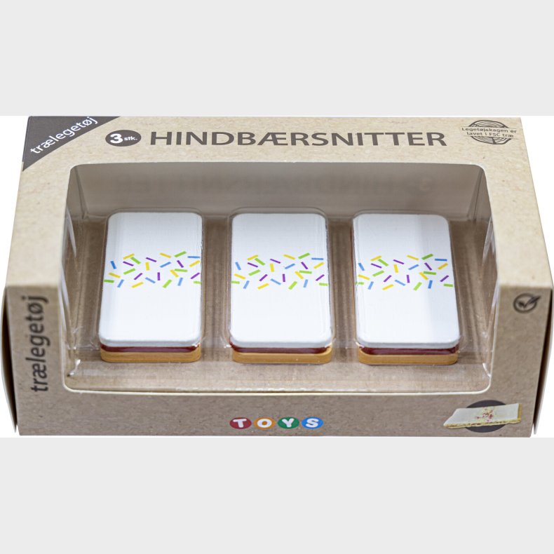 Kage Legetj I Tr - Hindbrsnitter - 3 Stk