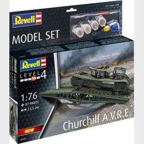 Revell - Churchill A.v.r.e. Tank Byggest - 1:76 - Level 4 - 63297