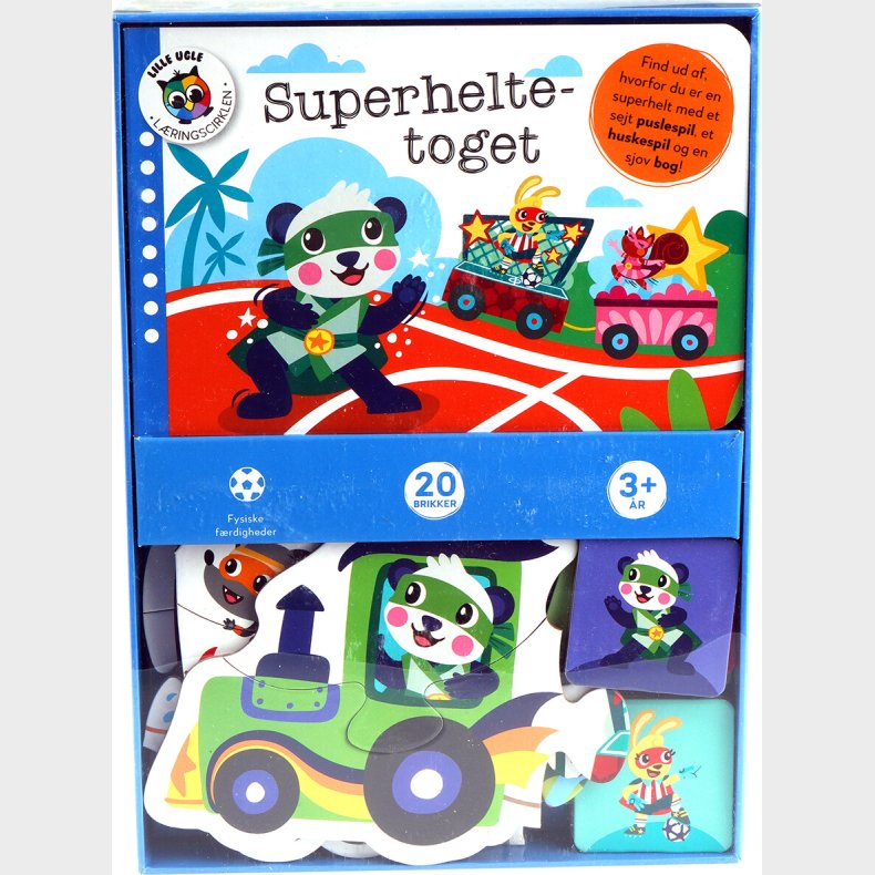 Superheltetoget Bog Med Puslespil Og Huskespil