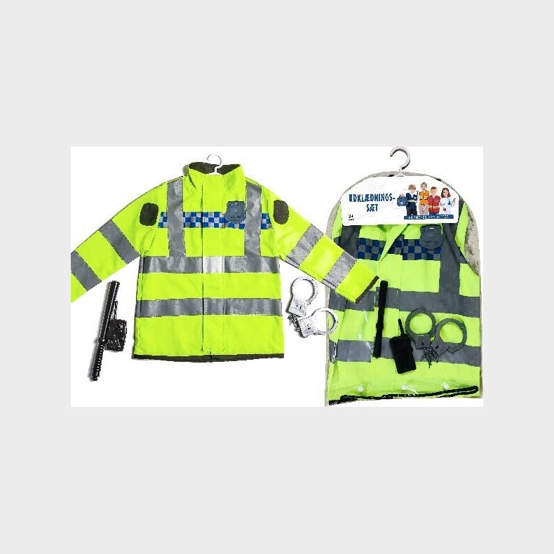 Politi Udkldning Til Brn - Neon - Med Tilbehr - 3+ r