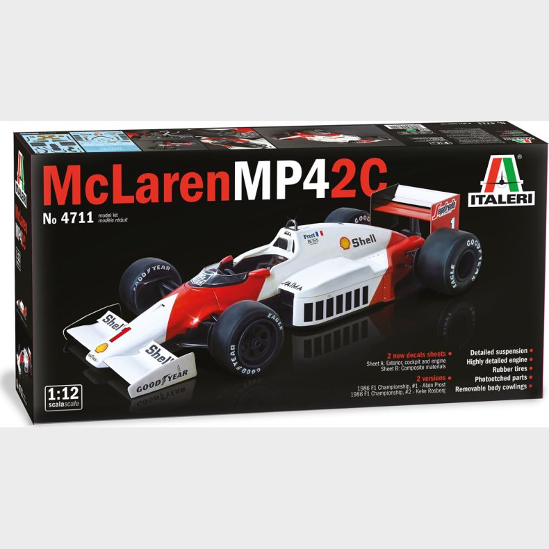 Italeri - Mclaren Prost Rosberg Model Bil Byggest - 1:12 - 4711