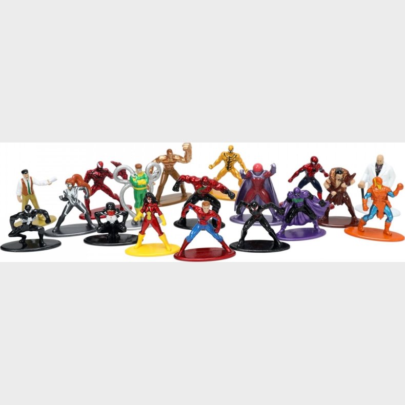 Marvel Spiderman Figurer I Metal - Metalfigs - 18 Stk - 4 Cm