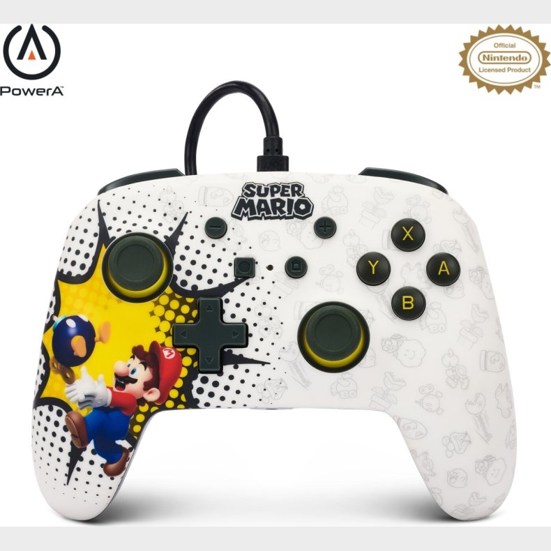 Powera Enhanced Wired Controller For Nintendo Switch - Bob-omb Blast