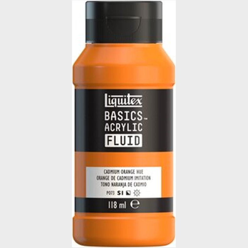 Liquitex - Basics Fluid Akrylmaling - Cadmium Orange Hue 118 Ml