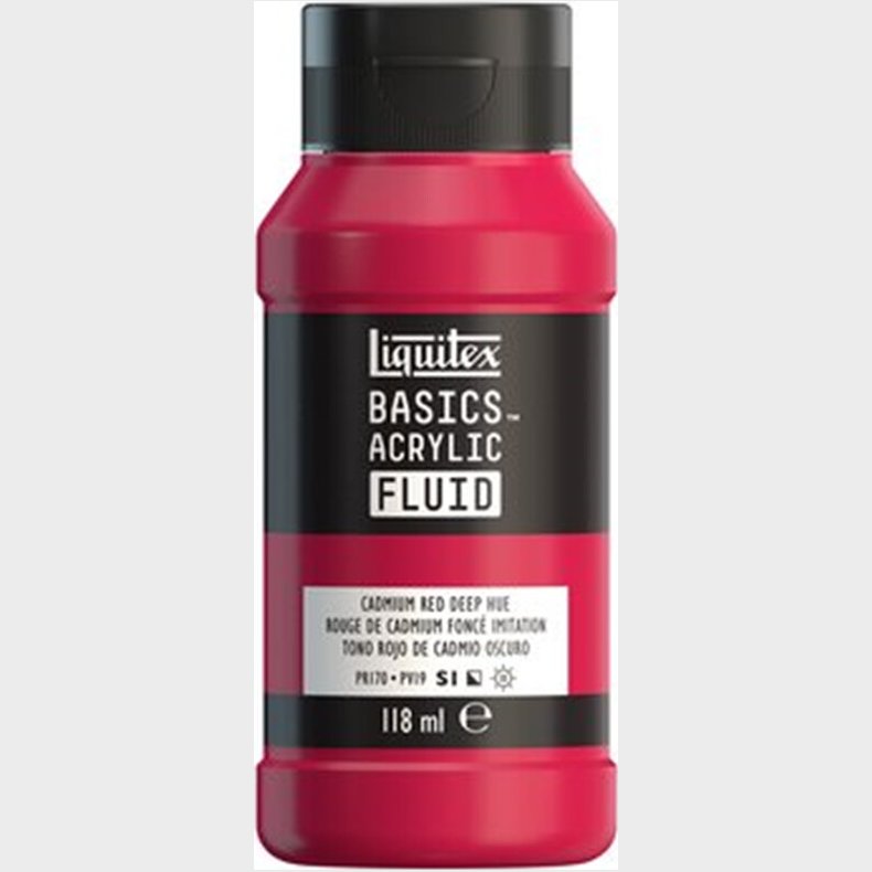 Liquitex - Basics Fluid Akrylmaling - Cadmium Red Deep Hue 118 Ml