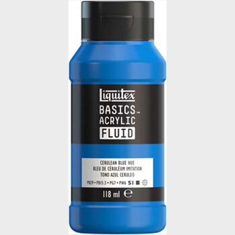 Liquitex - Basics Fluid Akrylmaling - Cerulean Blue Hue 118 Ml