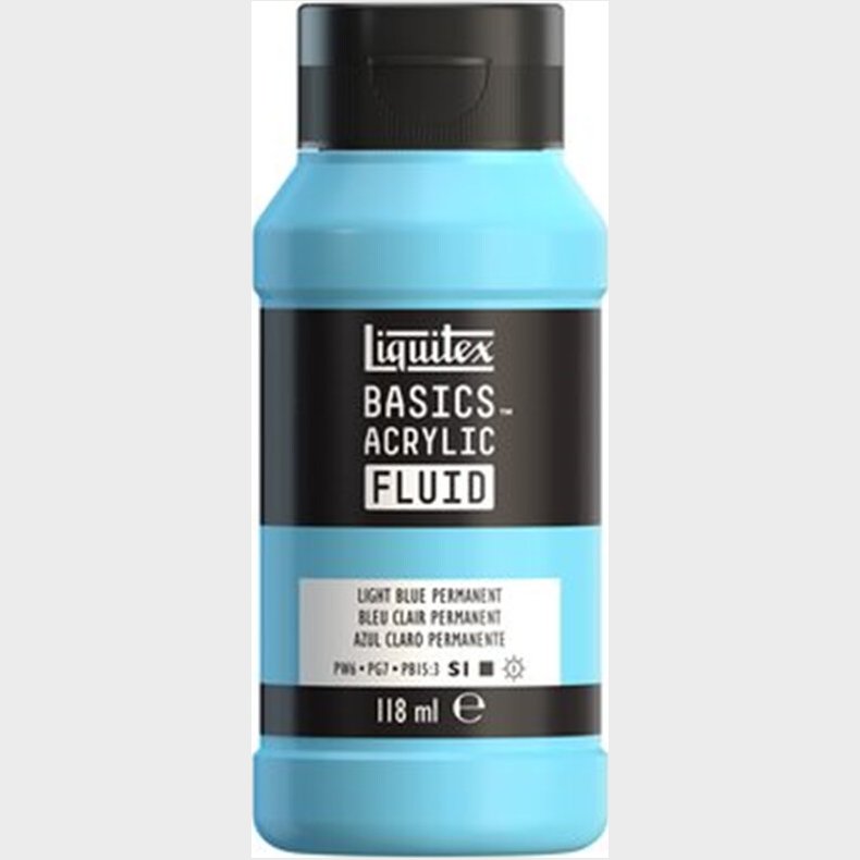 Liquitex - Basics Fluid Akrylmaling - Light Blue Permanent 118 Ml