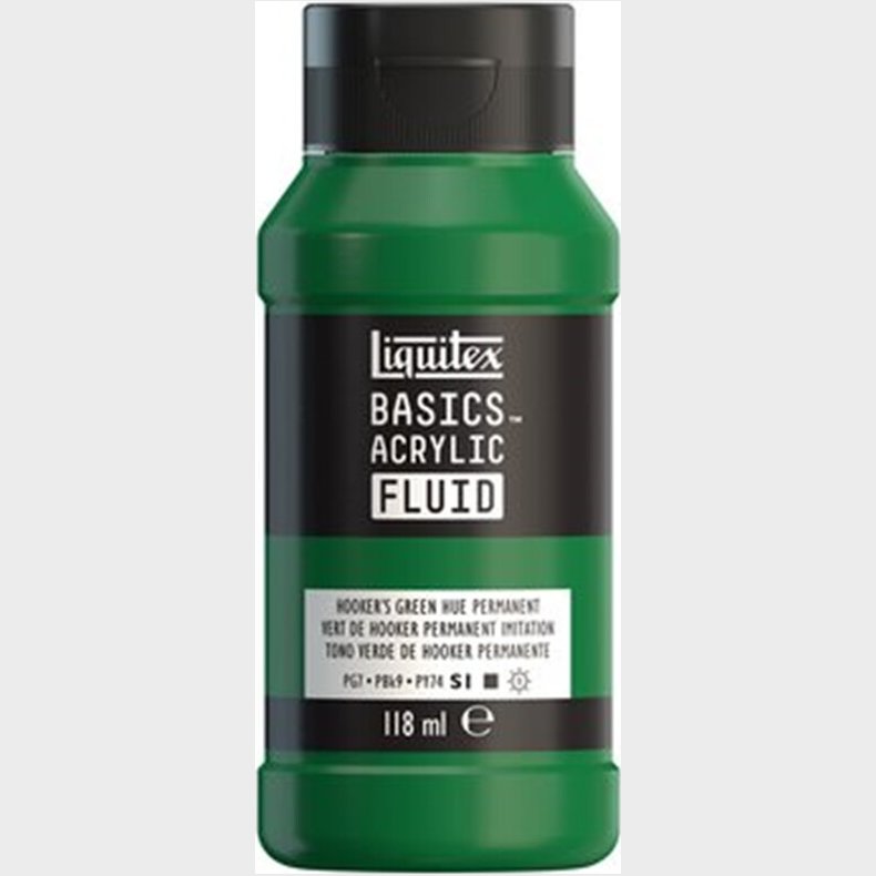 Liquitex - Basics Fluid Akrylmaling - Hookers Green Hue Permanent 118 Ml