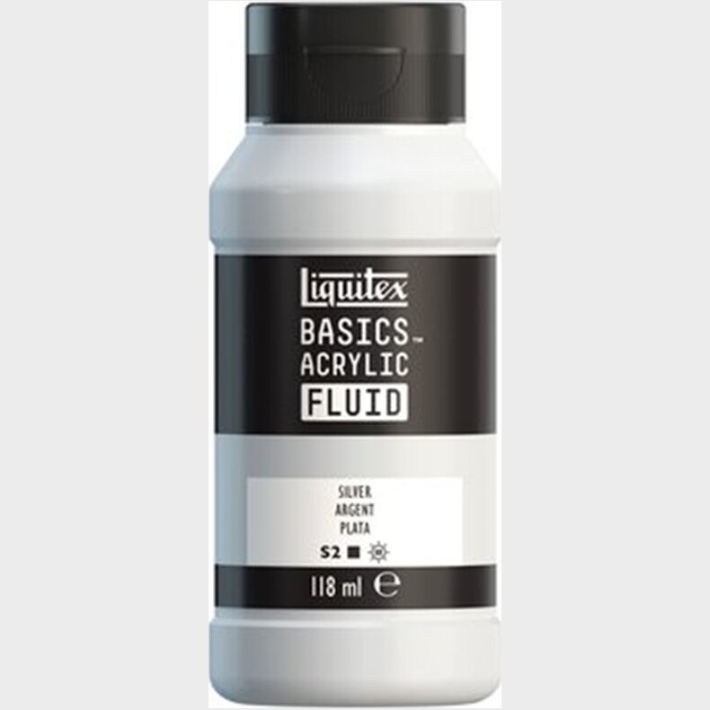 Liquitex - Basics Fluid Akrylmaling - Silver 118 Ml