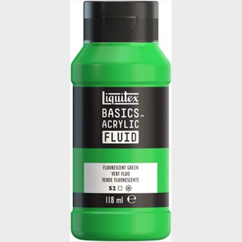 Liquitex - Basics Fluid Akrylmaling - Fluorescent Green 118 Ml