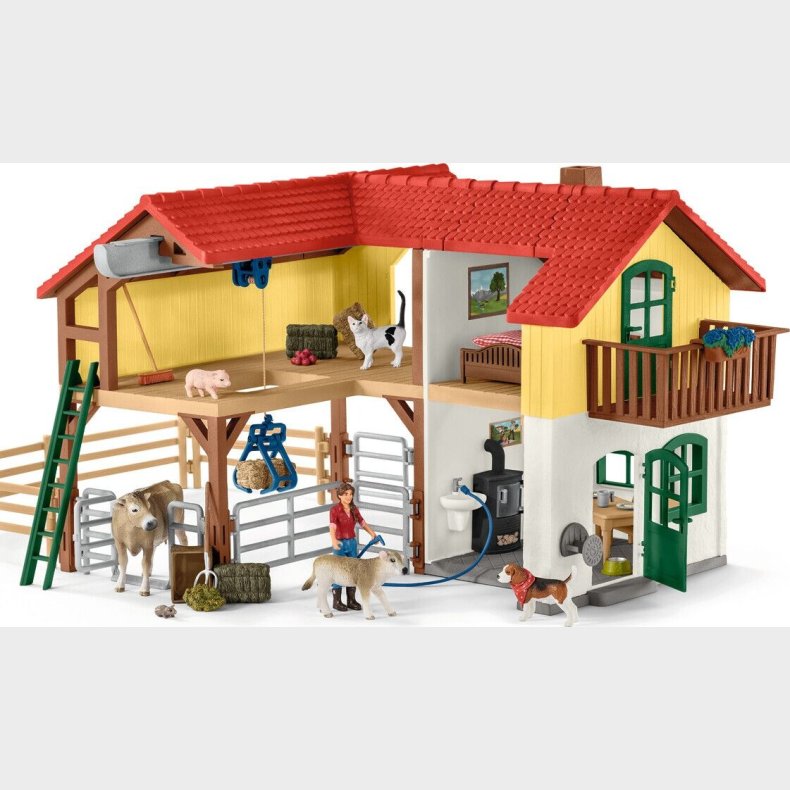 Schleich Farm World - Bondegrd Med Bondegrdsdyr Og Stald - 42407