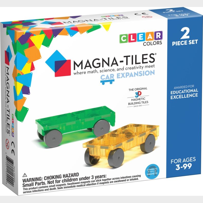 Magna-tiles - Bil Udvidelse Magnetst - 2 Dele