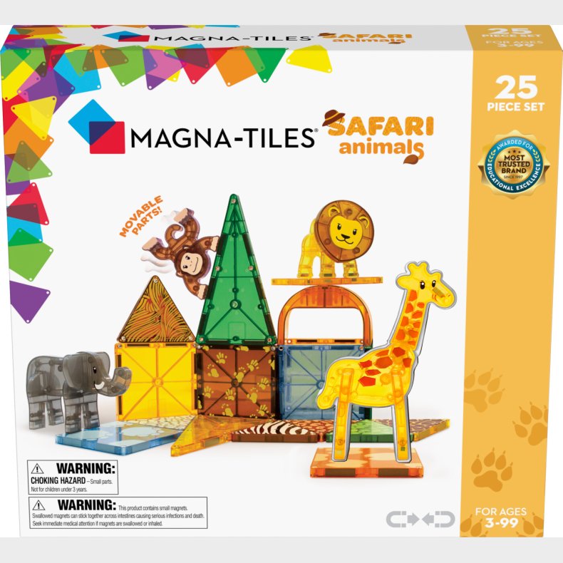 Magna-tiles - Safari Dyr Magnetst - 25 Dele