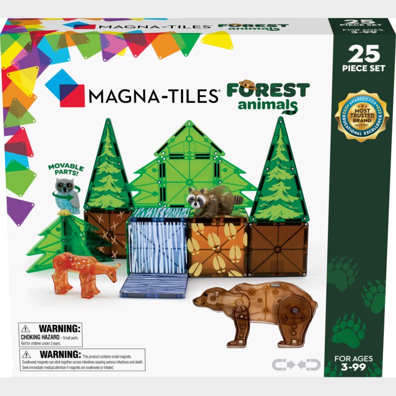 Magna-tiles - Skovens Dyr Magnetst - 25 Dele