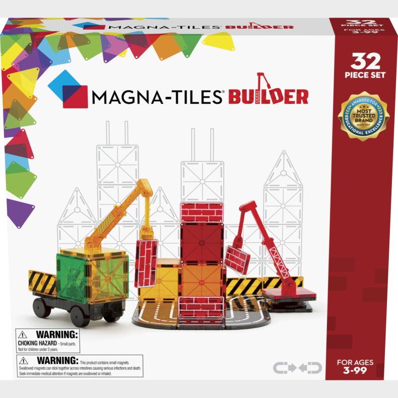 Magna-tiles - Builder Magnetst - 32 Dele