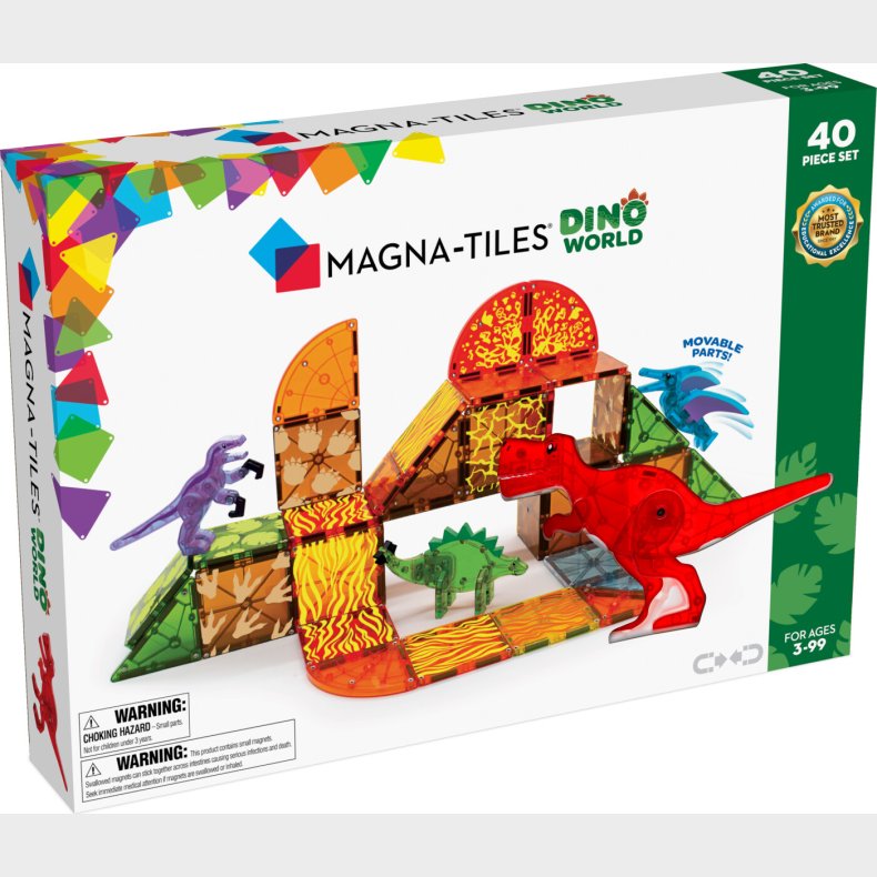 Magna-tiles - Dinosaur Magnetst - Dino World - 40 Dele