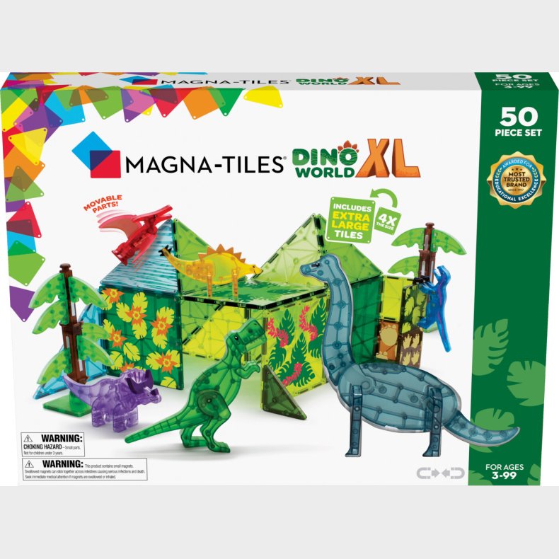 Magna-tiles - Dinosaur Magnetst - Dino World Xl - 50 Dele