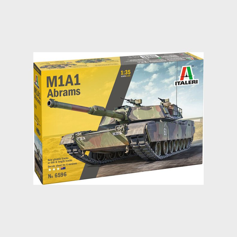 Italeri - M1a1/a2 Abrams Tank Byggest - 1:35  - 6596