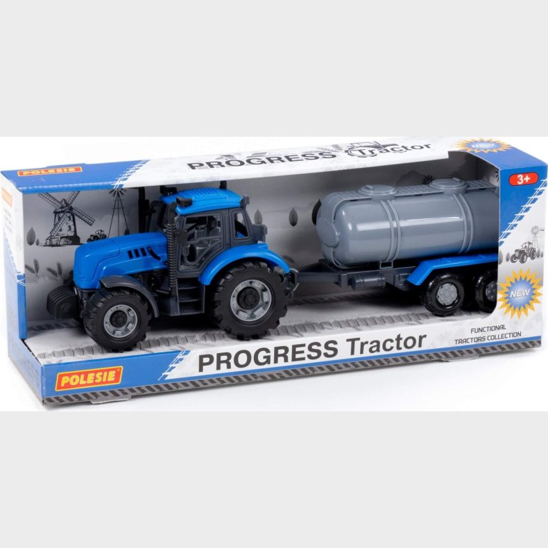 Legetjs Traktor Med Vogn - Til Brn - Polesie - Bl - 37 Cm