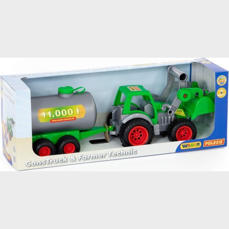 Traktor Med Frontlsser Og Tankvogn - Til Brn - Polesie - 57 Cm