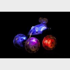 Crazy Tumbler Stunt Car - Fjernstyret Rc Bil Med Lys - Orange - Yinrun