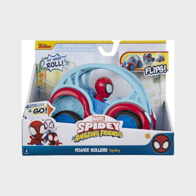 Marvel Spidey Legetj - Power Rollers Kretj - Pull Back - 15 Cm