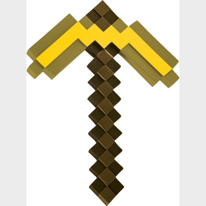 Minecraft Hakke - Vben Legetj  - Guld - 40 Cm - Disguise