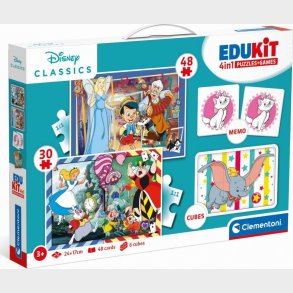 Disney Puslespil Og Vendespil - Edukit 4-i-1 - Clementoni - 3 r