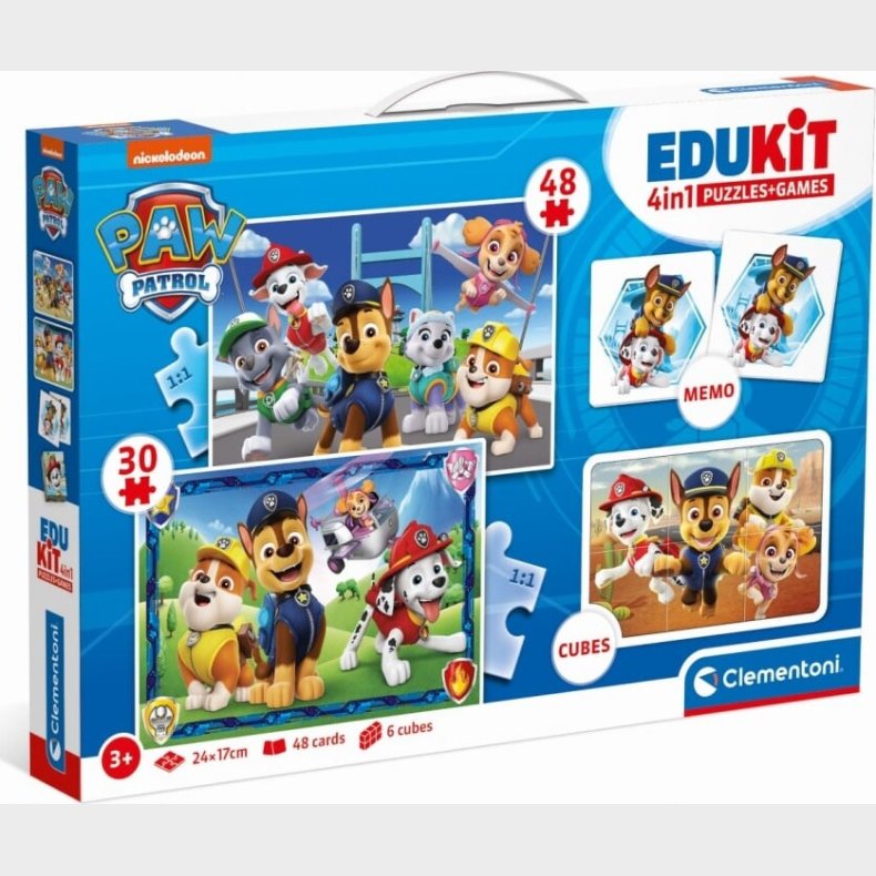 Paw Patrol Puslespil Og Vendespil - Edukit 4-i-1 - Clementoni - 3 r