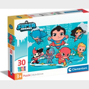 Clementoni Puslespil - Dc Super Friends - Super Color - 30 Brikker