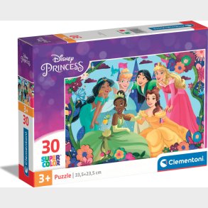 Disney Princess Puslespil - Super Color - Clementoni - 30 Brikker