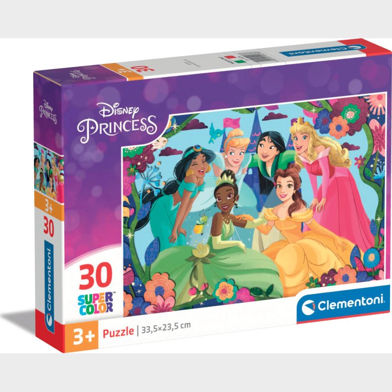 Disney Princess Puslespil - Super Color - Clementoni - 30 Brikker