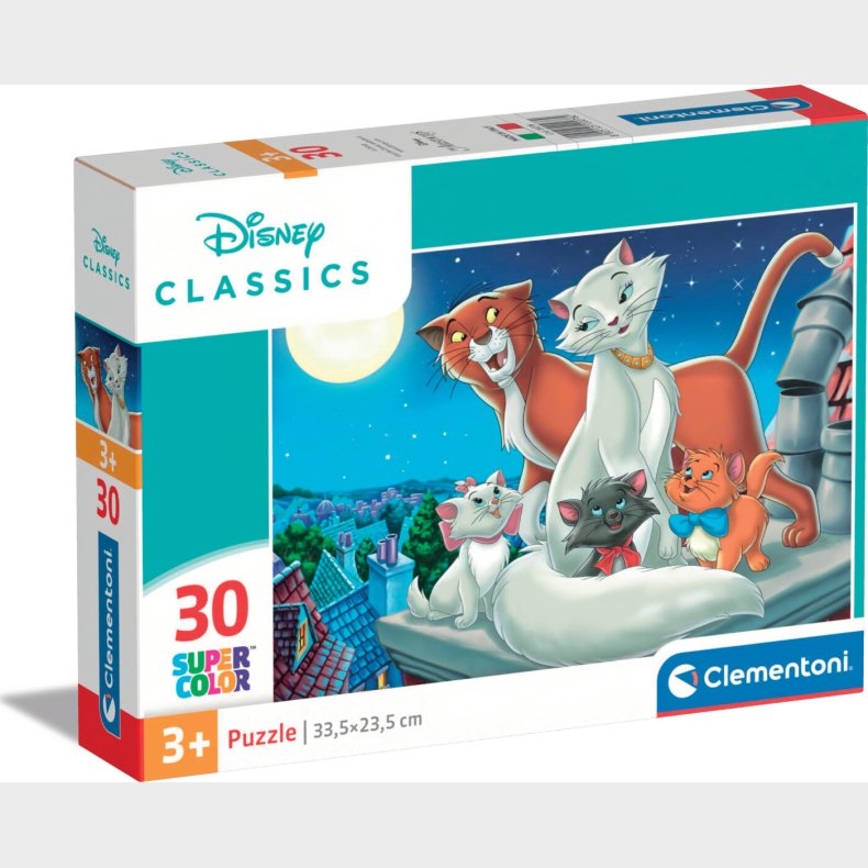 Disney Puslespil - Aristocats - Super Color - Clementoni - 30 Brikker