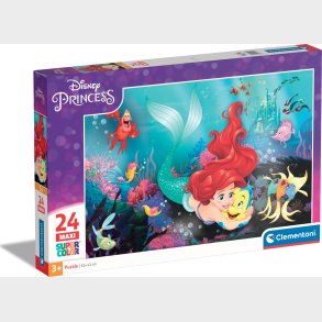 Disney Puslespil - Den Lille Havfrue - Maxi Super Color - Clementoni - 24 Brikker