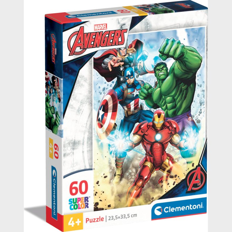 Marvel Puslespil - Avengers - Super Color - Clementoni - 60 Brikker