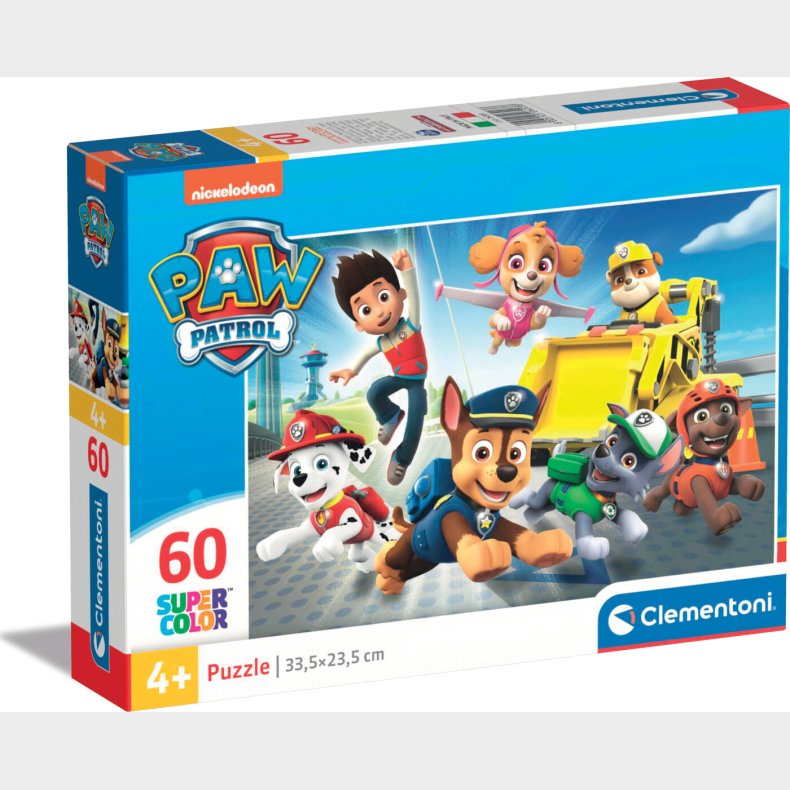 Paw Patrol Puslespil - Super Color - Clementoni - 60 Brikker