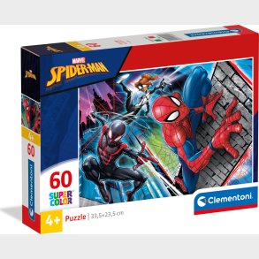Spiderman Puslespil - Super Color - Clementoni - 60 Brikker