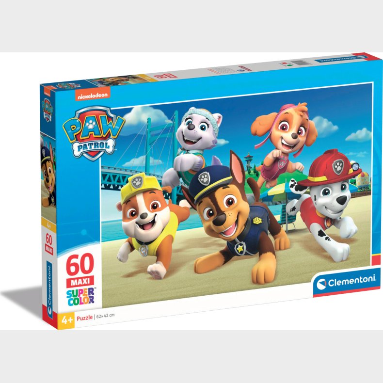 Paw Patrol Puslespil - Maxi Super Color - Clementoni - 60 Brikker