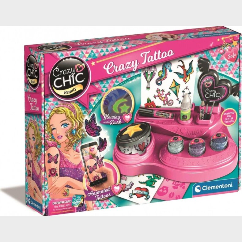 Tatoveringer Til Brn - Crazy Tattoo - Crazy Chic - Clementoni