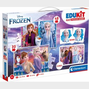 Frost Puslespil Og Vendespil - Disney - Edukit 4-i-1 - Clementoni - 3 r