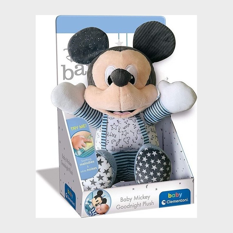 Mickey Mouse Bamse Med Lyd - Goodnight - Disney - Clementoni