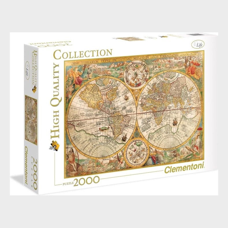 Clementoni Puslespil - Ancient Map - High Quality - 2000 Brikker