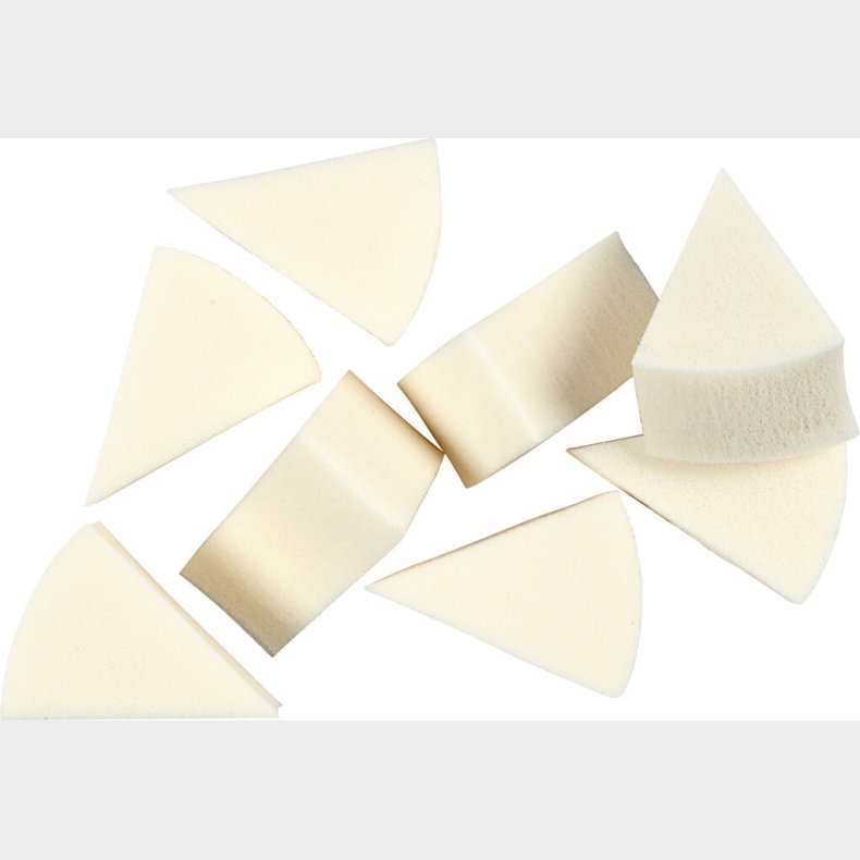 Skumsvampe Til Maling Og Makeup - Hvid - 40x25 Mm - 8 Stk